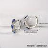 Par de Brincos Redondos de Cristal Azul Brilhante - Elegante Minimalista, Design Único, Estilo Festa de Banquete - Joias Acessórios Presente para Mulheres