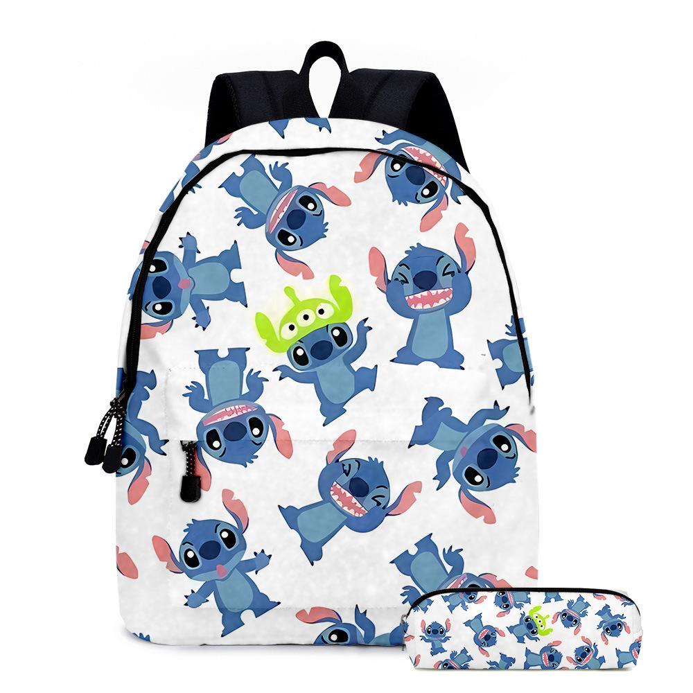 Stitc Cartoon Full Print Backpack Student Bag Pencil Case Two-Piece Set Children'S Backpack
