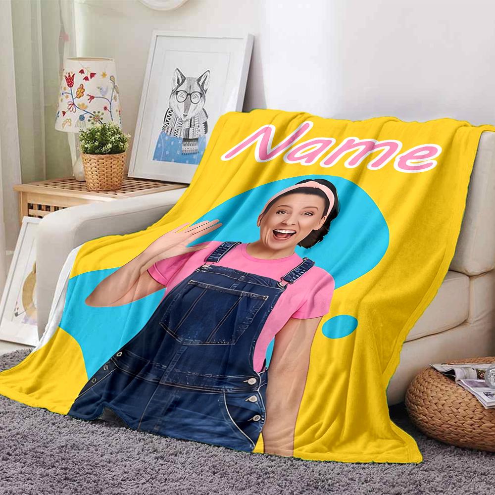 Customiz Name Personality Ms. Rachel Blanket Soft &Warm Sofa Office Bed Travel Lunch Break Blanket, Gift Suitable All Seasons