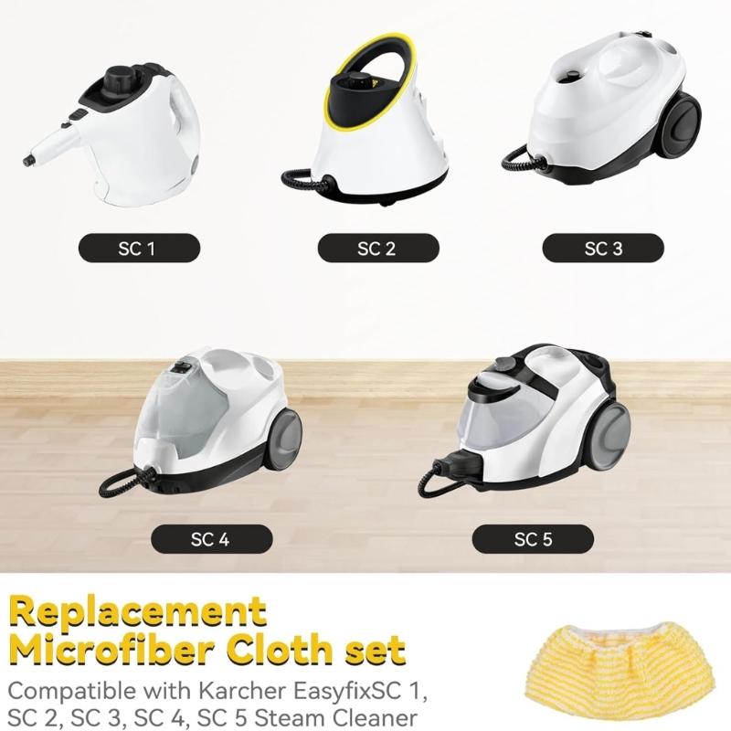 6Pieces High Absorbency Mop Pads Stitched Edges Steam Mop Covers Suitable for Steaming Cleaner Models Reusable Design