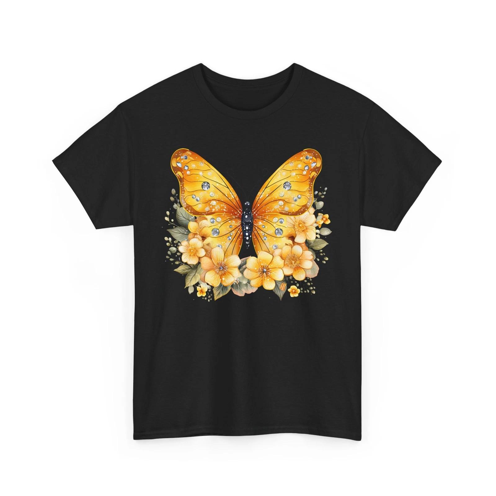 Cute Butterfly Oversized T-Shirt Women’s Aesthetic Boho Graphic Tee Trendy L