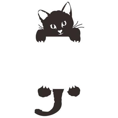 Adesivi da parete a forma di gatto, decorazioni artistiche per la stanza dei bambini