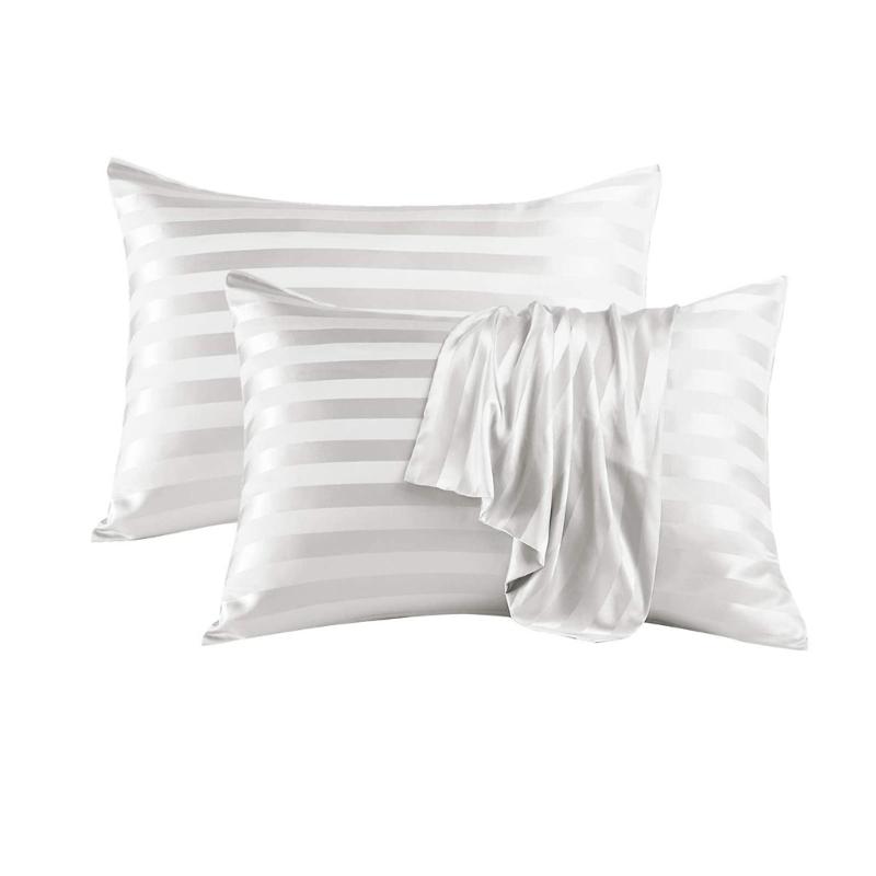 

2PCS Stripe Pillow Covers – Standard Size Soft Polyester Pillowcase Cushion Covers For Modern Q size