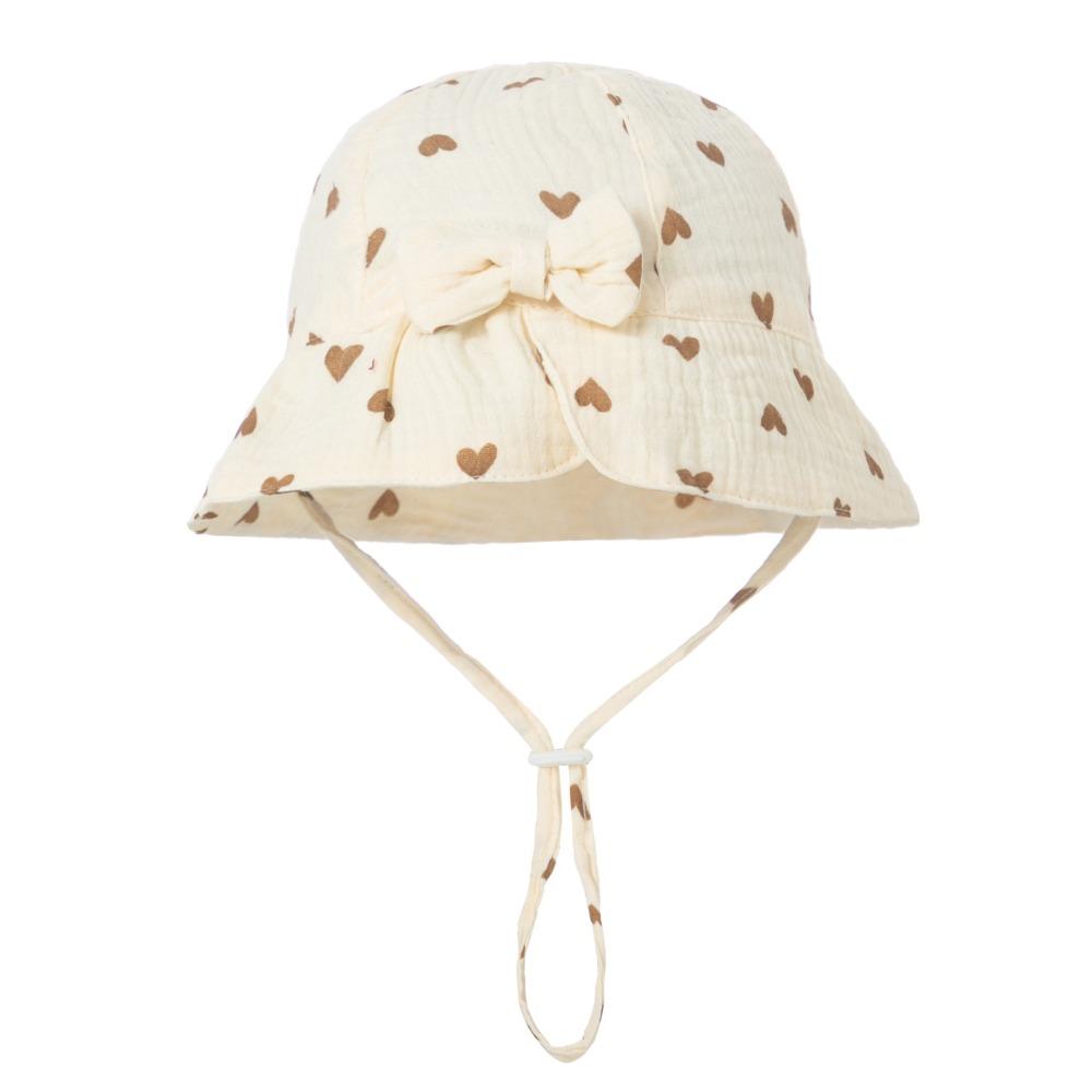 Love Heart Toddle Bucket Hat Cotton Infant Fisherman Hat Comfortable Baby Sunhat  Boy