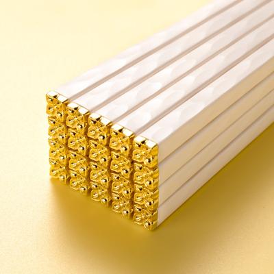 2/5 paia di bacchette giapponesi da tavola bacchette in lega design floreale in oro bianco cibo bastoncini per sushi piatto caldo buffet utensili da portata