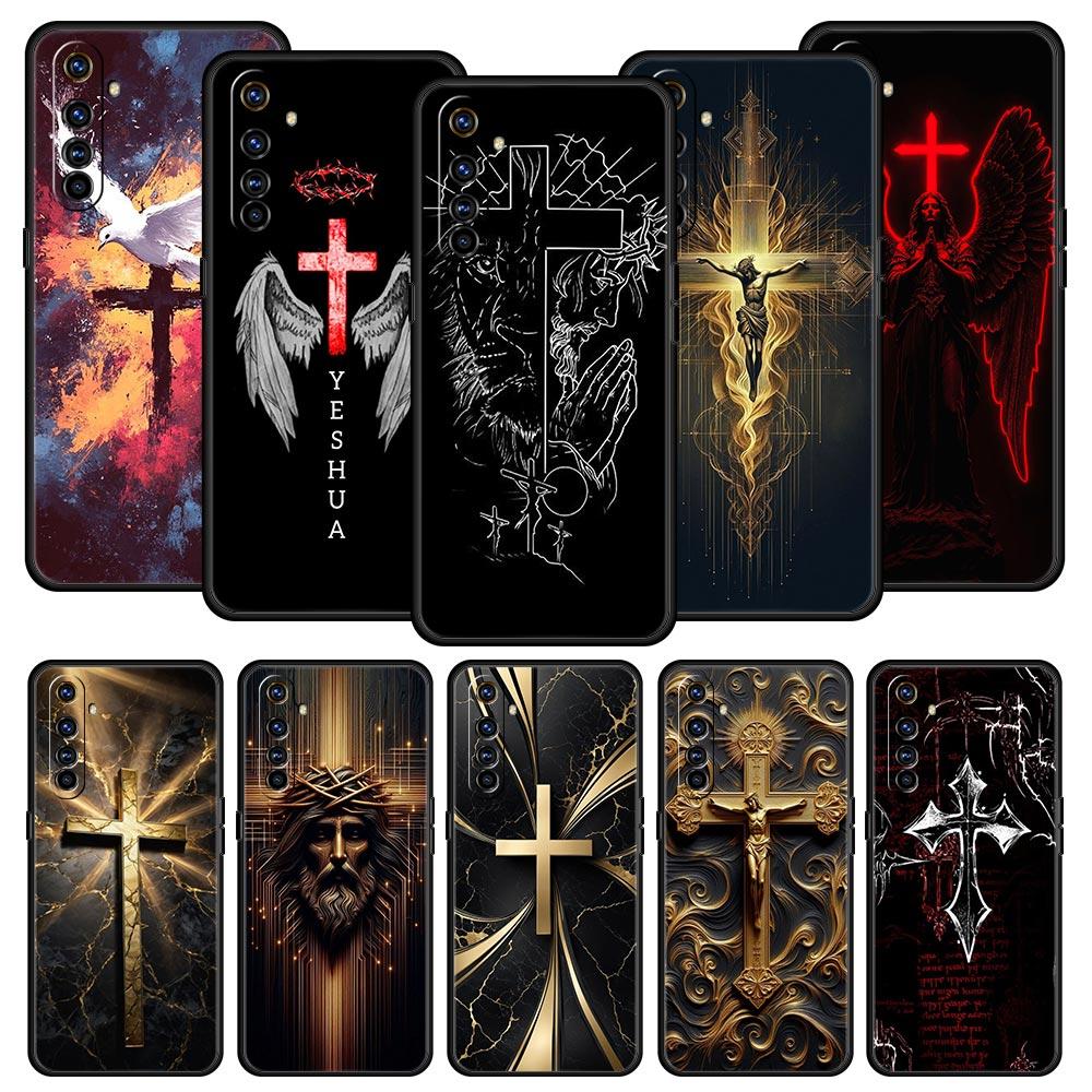 Cross Pattern Element Design Case For Realme C67 C63 C55 C53 C35 C25 C21 GT 2 3 5 6 10 11 12 13 Pro Plus 5G Soft TPU Phone Cover