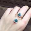 3Ct High Carbon Diamond PT950 Plated Blue Green Moissanite Pendant Women Jewelry Set