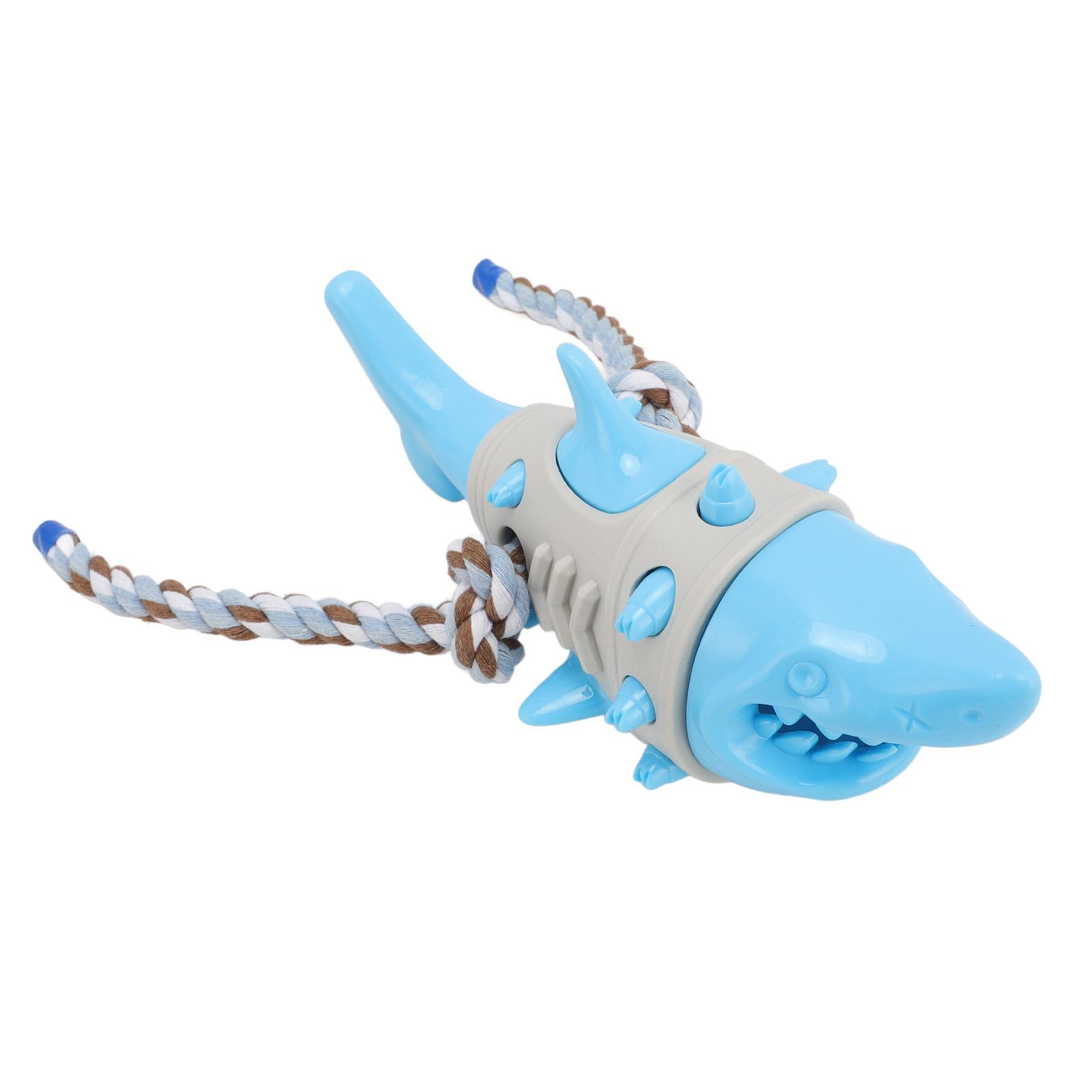 

Dog Chew Food Dispensing Toy Tooth Cleaning Shark Shaped Stress Relief Chew Teething Toy for Puppy Pet