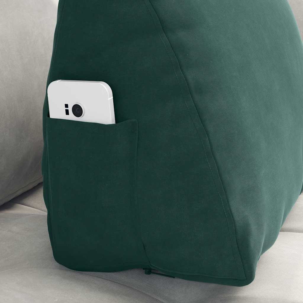 Back Cushion Dark Green 45 X 20 X 35 Cm Cord Fabric