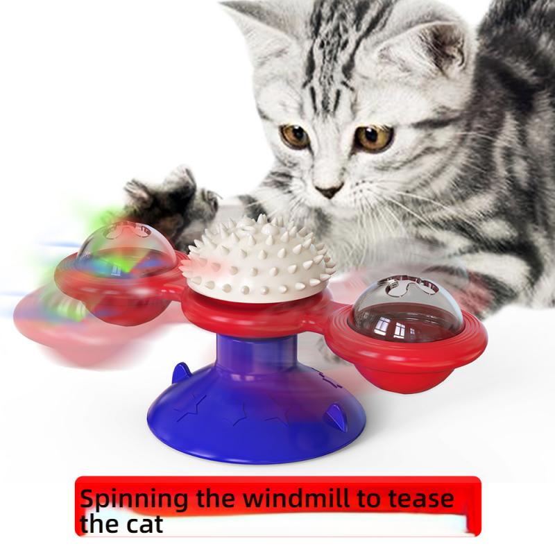

Glow Rotating Windmill Cat Turntable Toy Multifunctional Cat Massager Scratcher Interactive Pet Supplies C