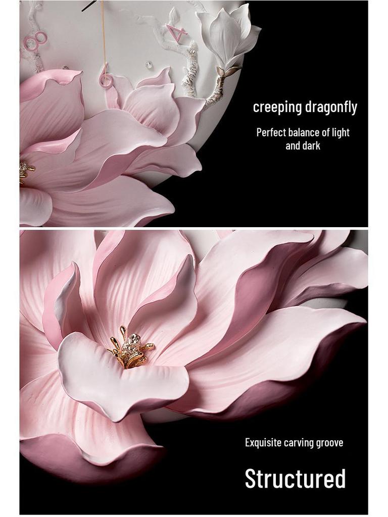 Minimalist Floral Hand-Painted Wall Clock