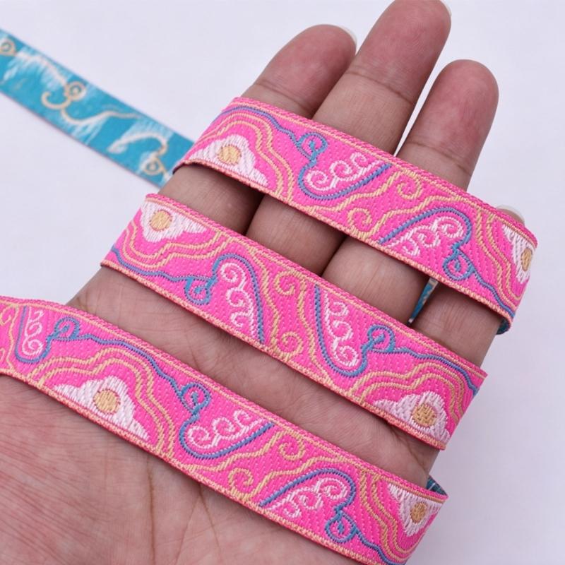 1.7M Long Embroidery Patches Cloud Pattern Fabric Ribbon Sewing Trim For Handmade Costume Curtain Sewing Embellishments