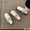 [Yushilai] Two women wearing hollowed-out bag head Roman sandals 2025 summer new Dongdong Mori thick-soled half-slippers