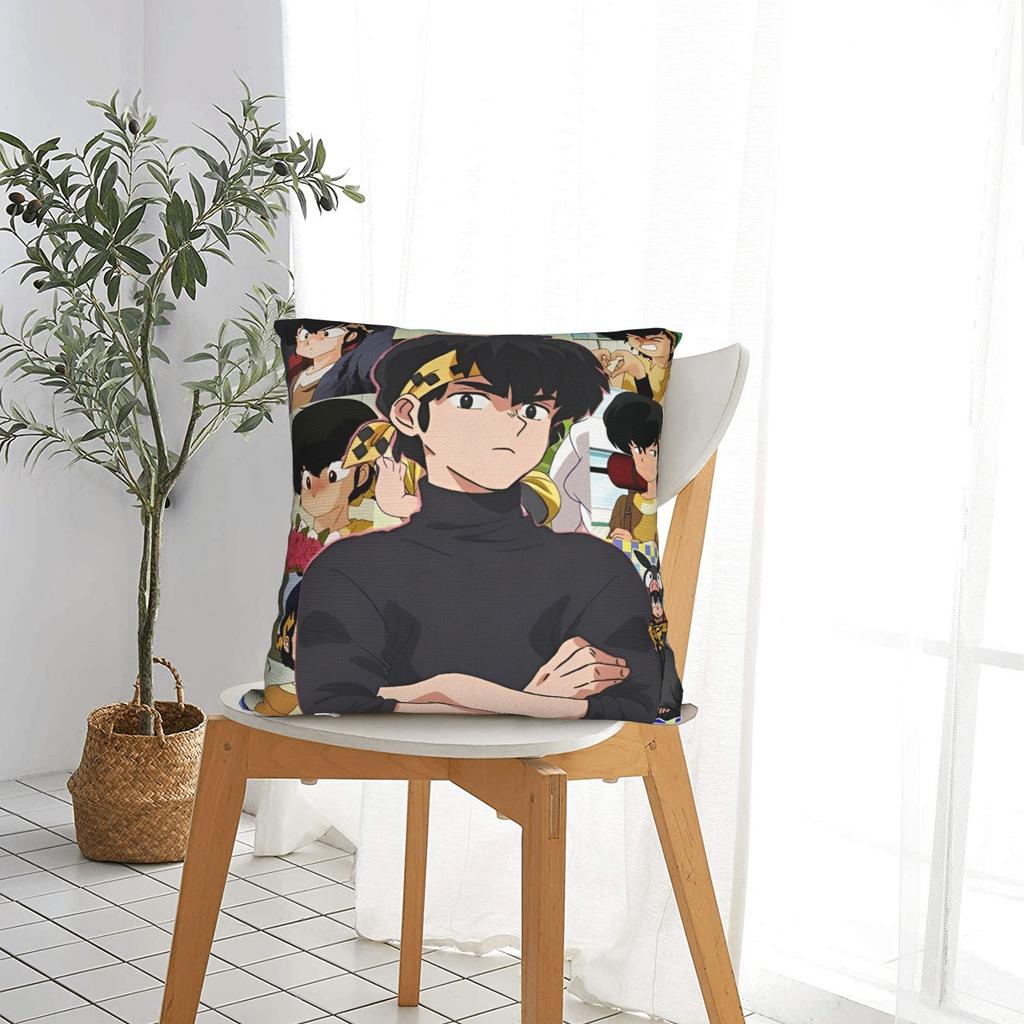 Ranma Saotom Anime Pillowcase Polyester Cushion Cover Decorations Pillow Case Cover Seater Square 45X45cm