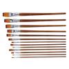 13Pcs Nylon Hair Watercolor Oil Painting Flat Brush Set Wooden Handle Professional Art Supplies