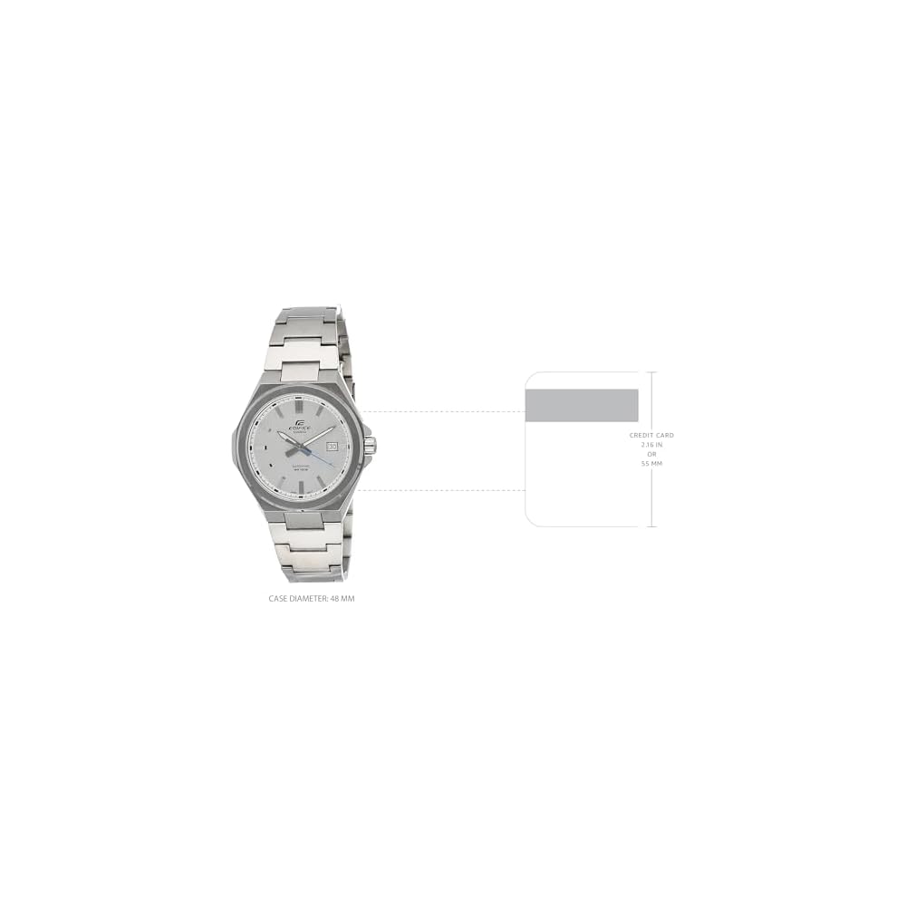 Casio Edifice Men's Quartz Date Display Sapphire Crystal Watch EFB-108D-7AV Silver 45mm Modern Design