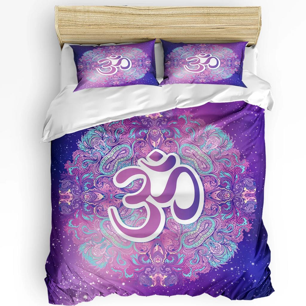 Chakra Color Geometry Yoga Duvet Cover Bed Bedding Set Double Home Textile Quilt Cover Pillowcases Bedroom Bedding Set No Sheet