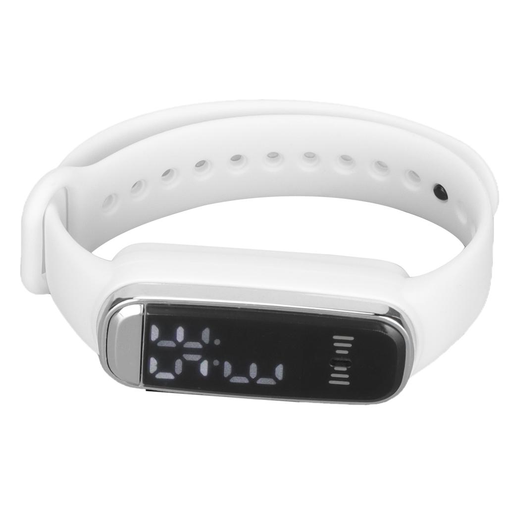 Digital Watch LED Screen 1224 Hour Rechargeable Stylish Electronic Wrist Watch for Men WomenWhite