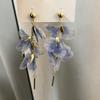 Exaggerated Big Flower Long Tassel Earrings Temperament Stud Earrings Women Earrings  Jewelry Gifts