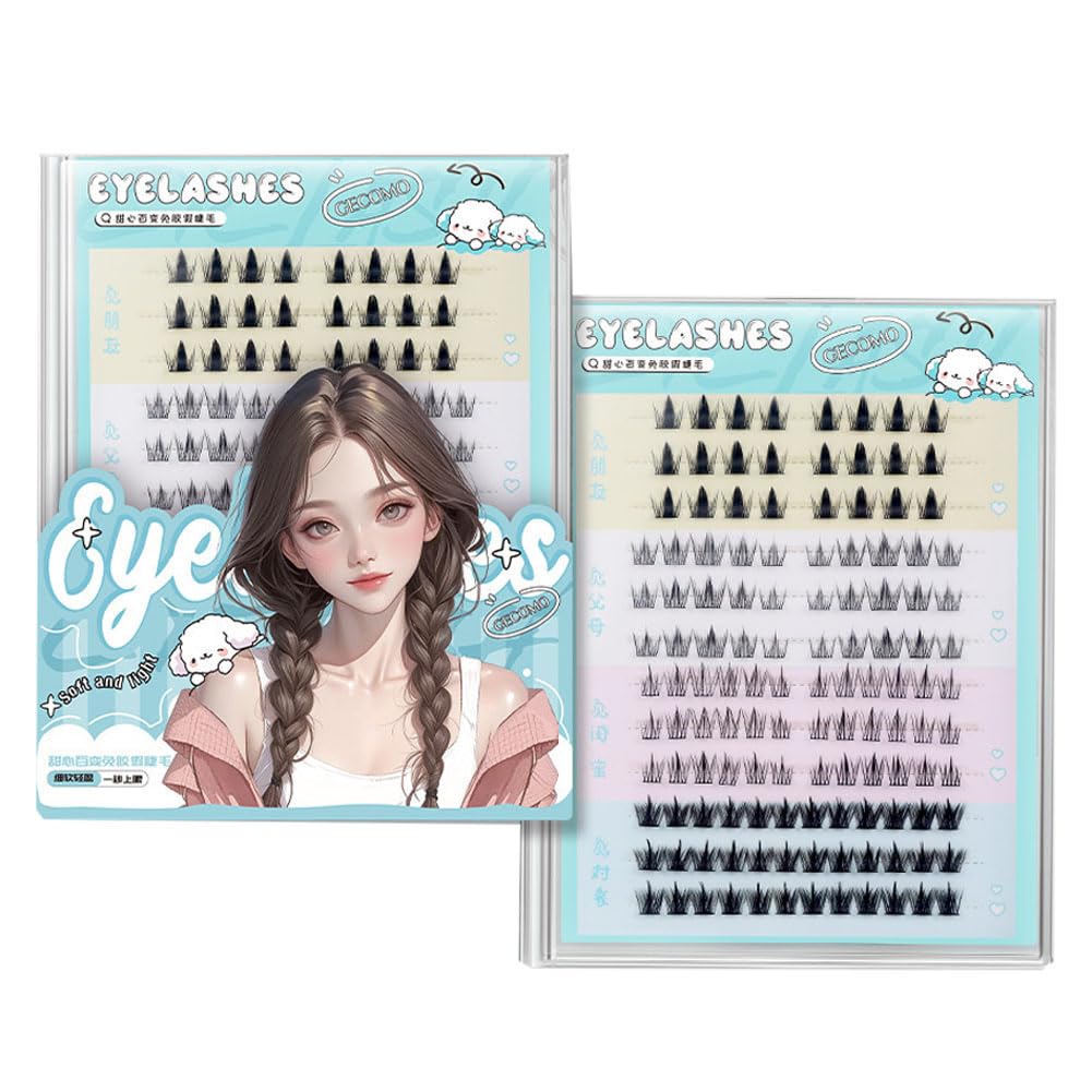 GECOMO Lower False Eyelashes, Partial False Eyelashes, Instantly Attaches, Natural Look, No Glue Needed, Lower Eyelashes, False Eyelashes with Glue,