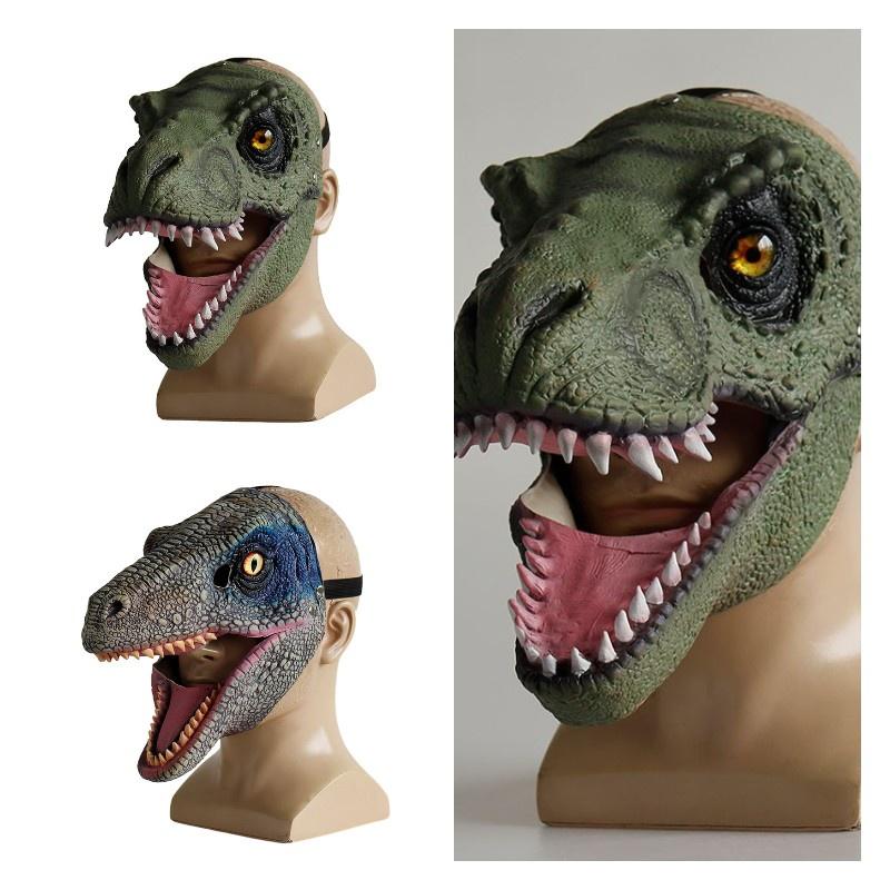 Jurassic World Dinosaur Latex Mask Headgear Tyrannosaurus Rex Halloween Cosplay Prop