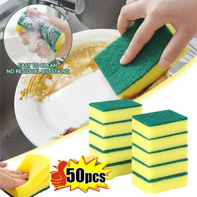 5-50pc Double-sided Dishwashing Sponge Highly Absorbent Cleaning Sponges Kitchen Magic Cleaning Majoc Eraser Home Cleaning Tool