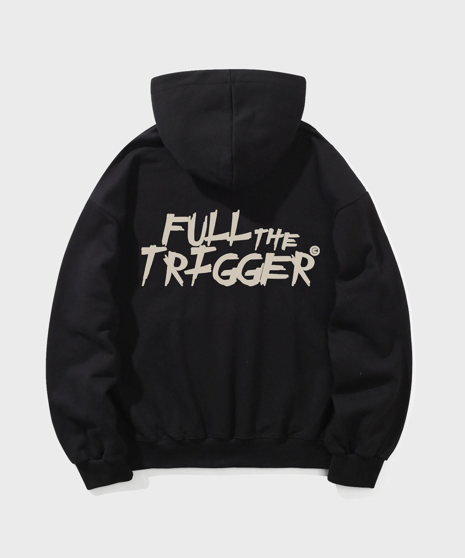 Худи оверсайз Elimeno El Trigger Черное (бежевый) Black (Beige)_Terry/4