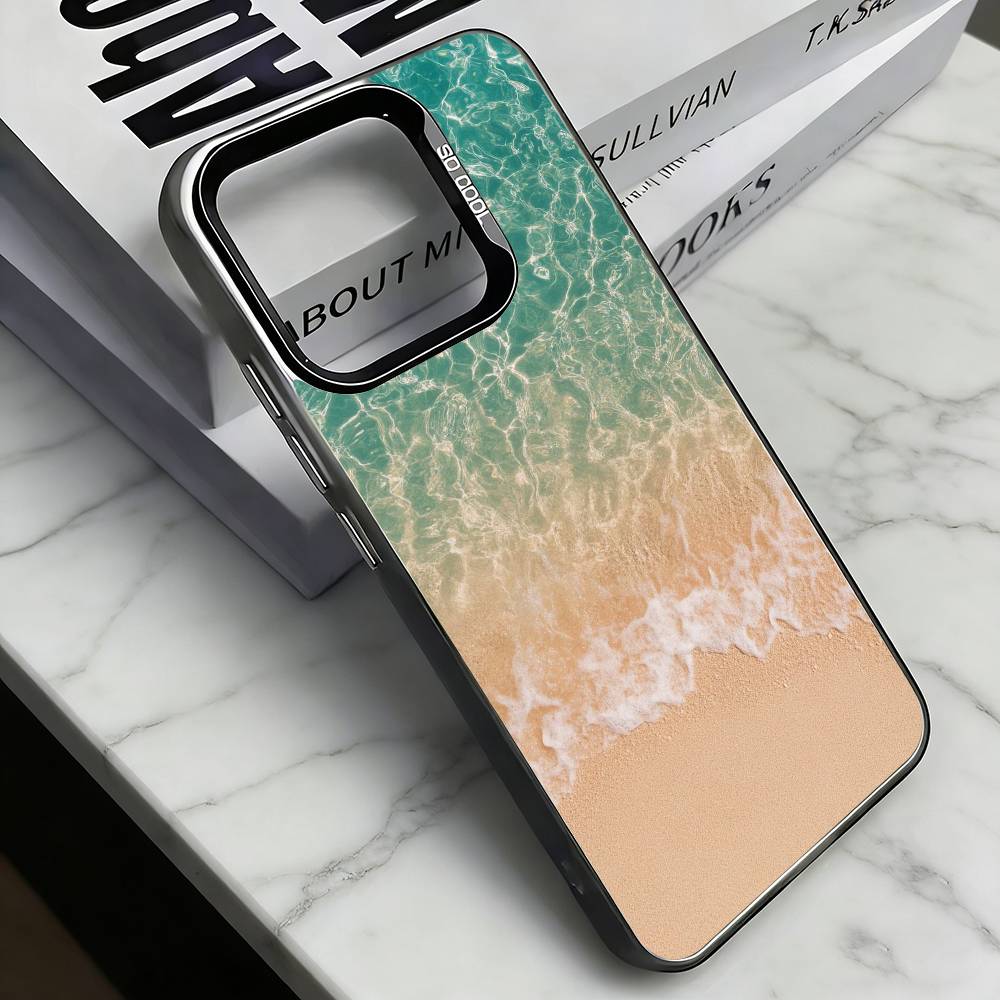 Summer by the sea Phone Case For iPhone 17,16,15,14,13,12,11 Plus,Pro Max,XS,Colored Silver Plated Inside Cover iPhone17air