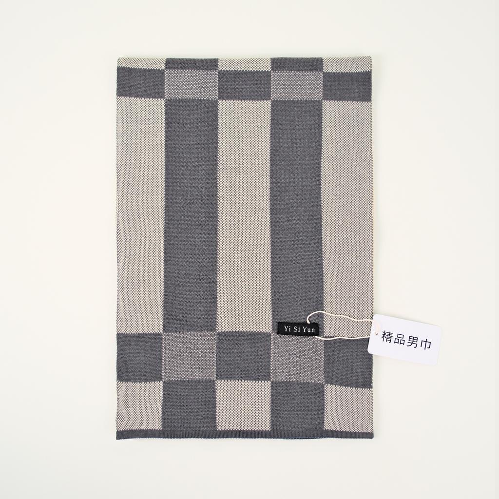 Men's Classic Winter Scarf Cashmere Feel Winter Scarves Long Formal Soft Scarf for Men Casual Scarves Luxuriously Plaid Scarf