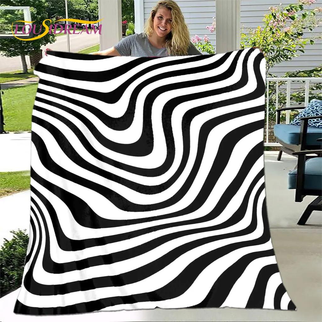 3D Colorful Zebra Pattern Blanket,Flannel Blanket Throw Blanket,Child Warm Blanket for Home Living Room Bedroom Beds Sofa Picnic