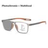New Trendy TR90 Pochromic Multifocal Reading Glasses 3 in 1 Outdoor Bifocal Sunglasses Sports Anti Blue Near Far Eyeglasses
