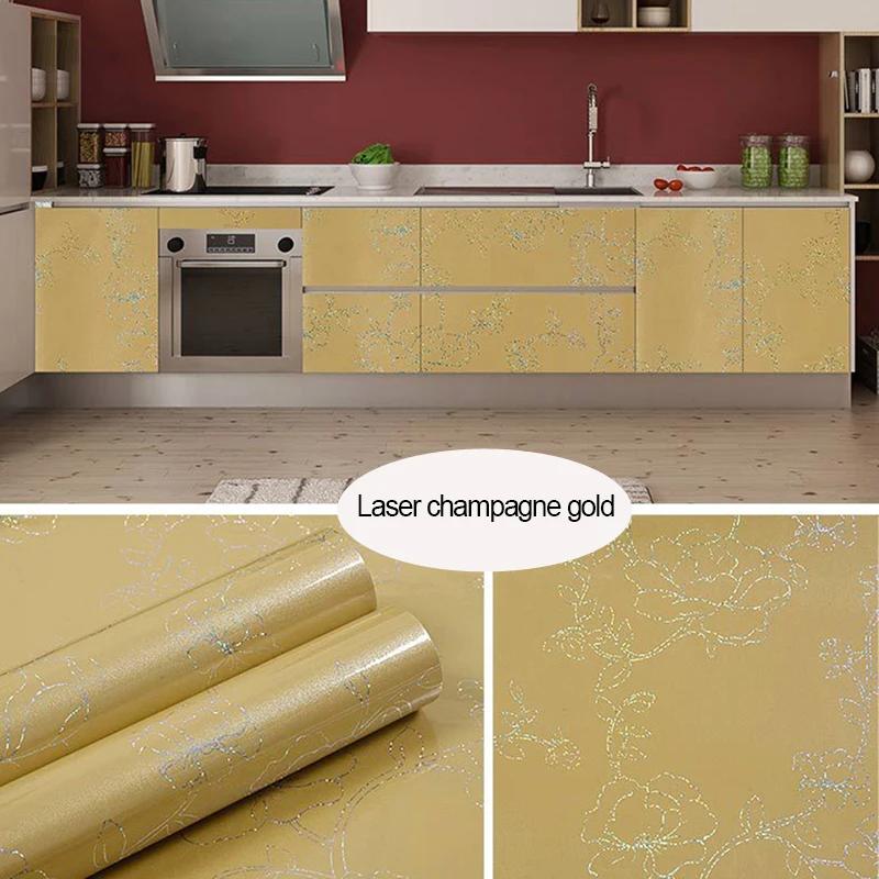 Laser Baking Paint Thicken Self Adhesive Wallpaper Desktop Cabinet Renovation Sticker Kitchen Waterproof Oil Resistant Sticker