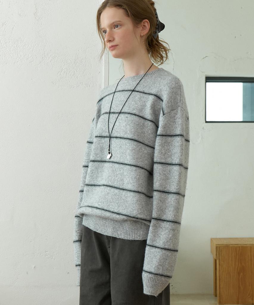 THEMITTEN Swarm Stripe Knit (Melange Gray)