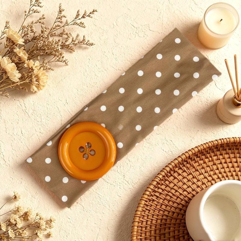 Summer Dopamine Large Button Wave Dot Headband Fashionable Ins Style Elastic Headband Colorful Hair Accessories For Women Girls