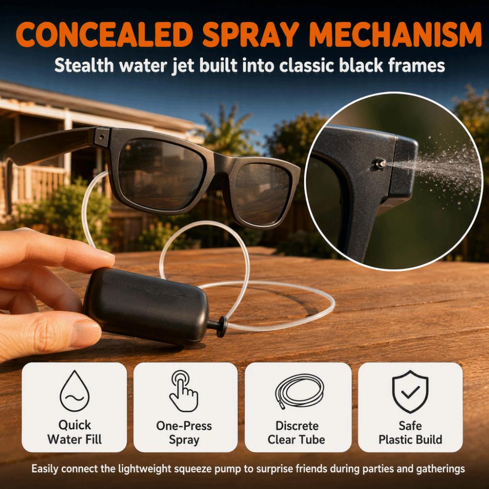 One-click Water Spray Water Spray Prank Glasses Plastic Water-spraying Prank Toy Gifts