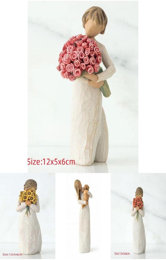 Handmade Imitation Wood Carving Resin Crafts Home Decoration Gift For Couples