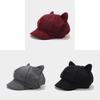 Cat Ear Hat For Women Autumn Winter Wool Blend Retro Octagon Cap With Sun Protection