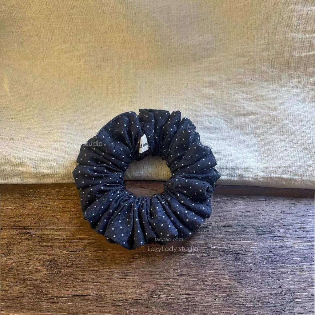 Fine Polka Dot Printed Small Intestine Circle, Elegant Hair Tie, Flower Bud Hair Band, Ponytail, Rubber Band and Hair Tie