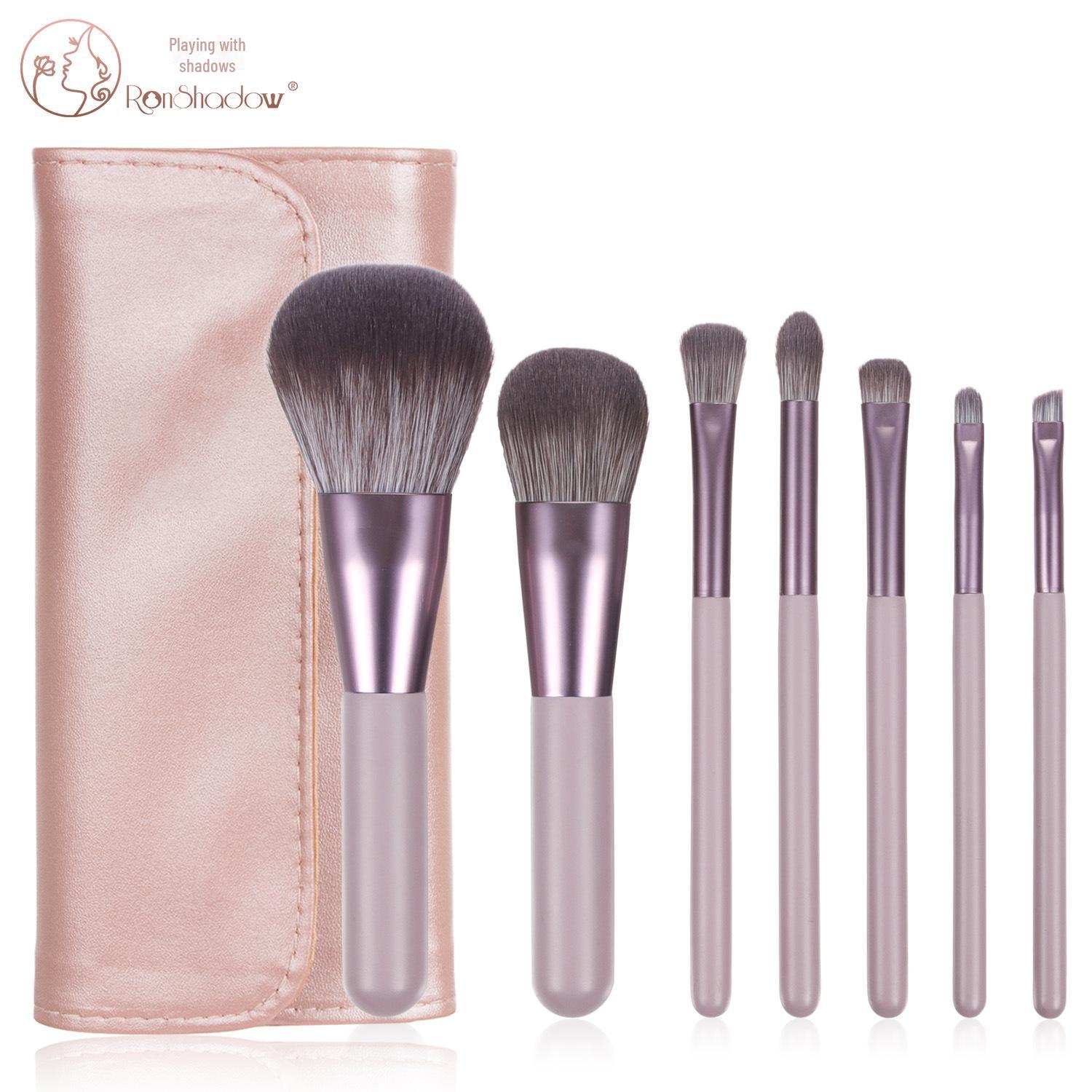 

Nongying портативный набор из 7 мини-кистей для макияжа: Включает рассыпчатую пудру и кисти для глаз