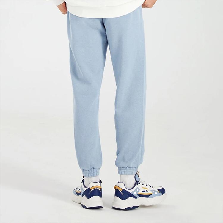 Li-Ning Classic Series Logo Embroidered Solid Color Cuffed Sports Pants Men Bottoms Light-Gray-Blue AKLS057-7
