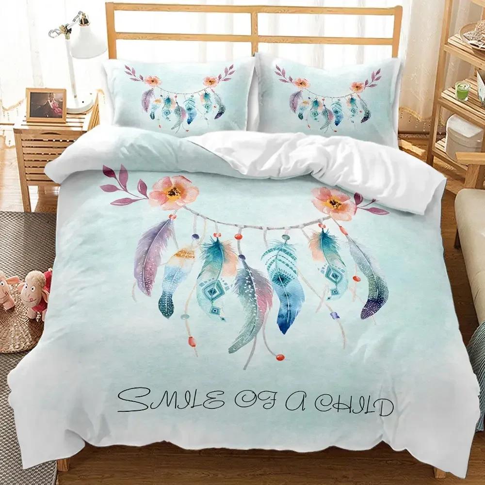 Traumfänger Feder Böhmische Mandala Bettwäsche Set Einzelbett Twin Doppelbett Queen King Cal King Größe Bettwäsche Set