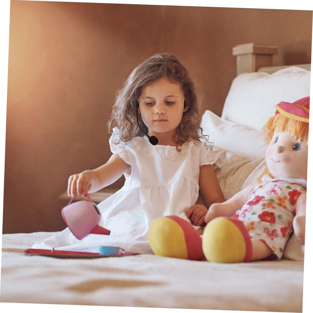 EXCEART 3-Piece Toy Microphone Headset, Kids Stage Prop, Cosplay Accessories, Costume Headphones for Costume Parties and Halloween, 7.1 X 4.9 Inches