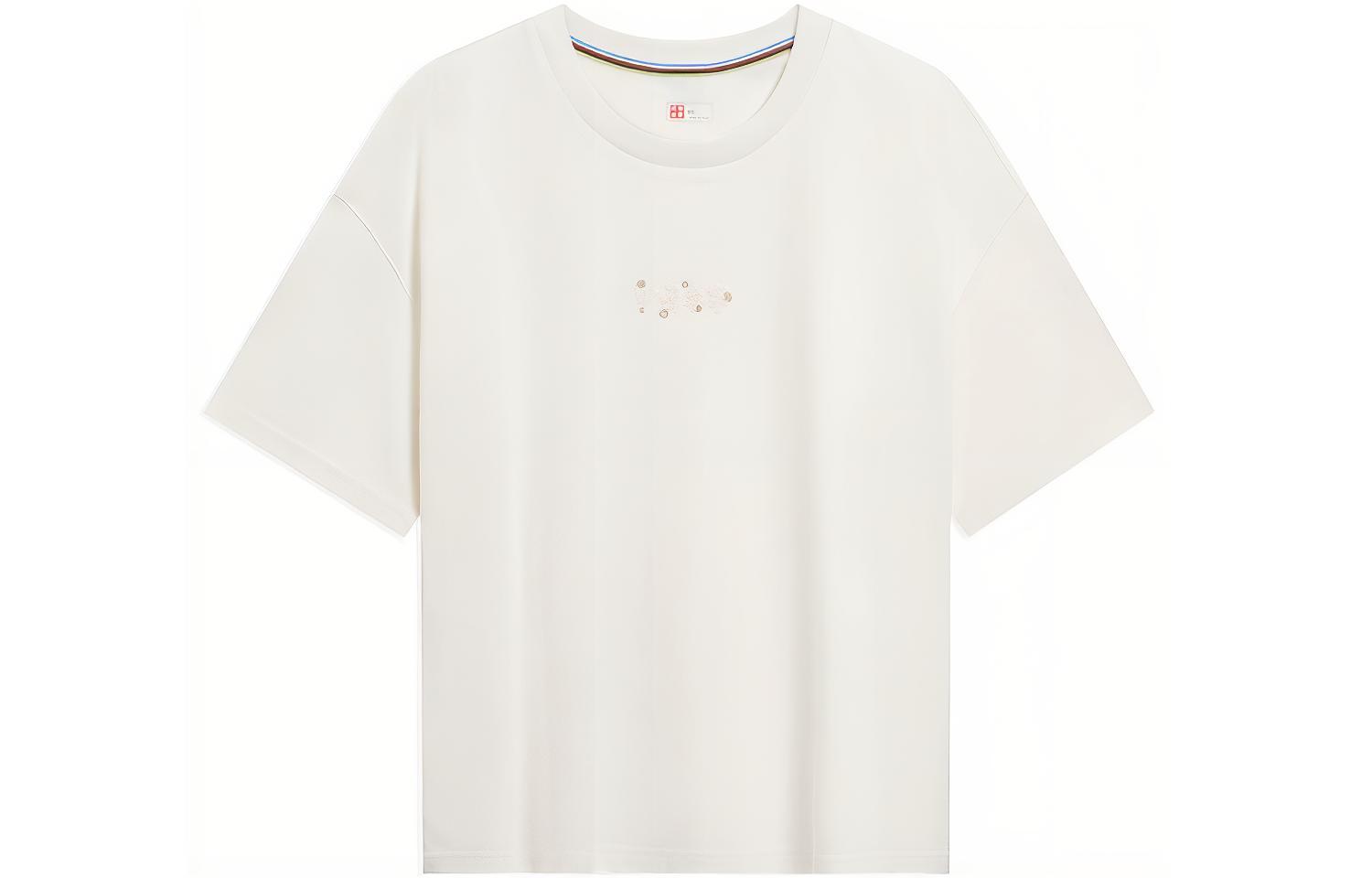 Li Ning Drop Shoulder Sleeve Short Sleeved T Shirts Women s Ivory AHST114-1 L