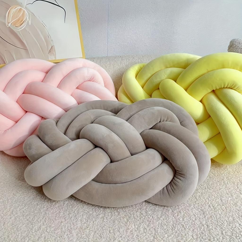 1pc Knotted Throw Pillow, Sofa Backrest Cushion Pillows, Decorative Knotted Pillows, for Bed Sofa Bedroom Home Decor
