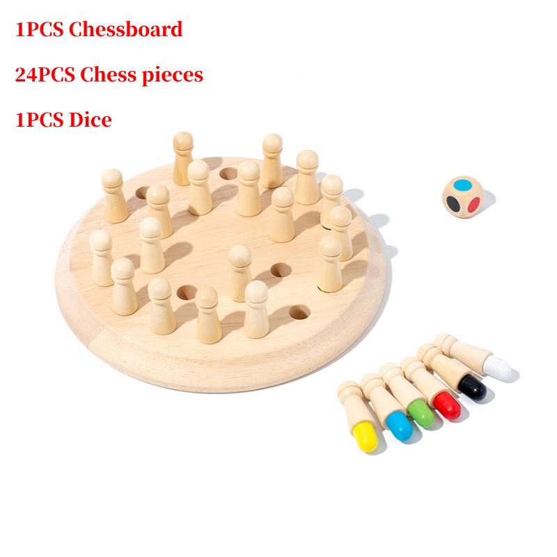 Premium Wooden Tabletop Color Memory Chess Game Interactive Parent-child Toy For Concentration And Logical Thinking Educational Puzzle Toy For Babies