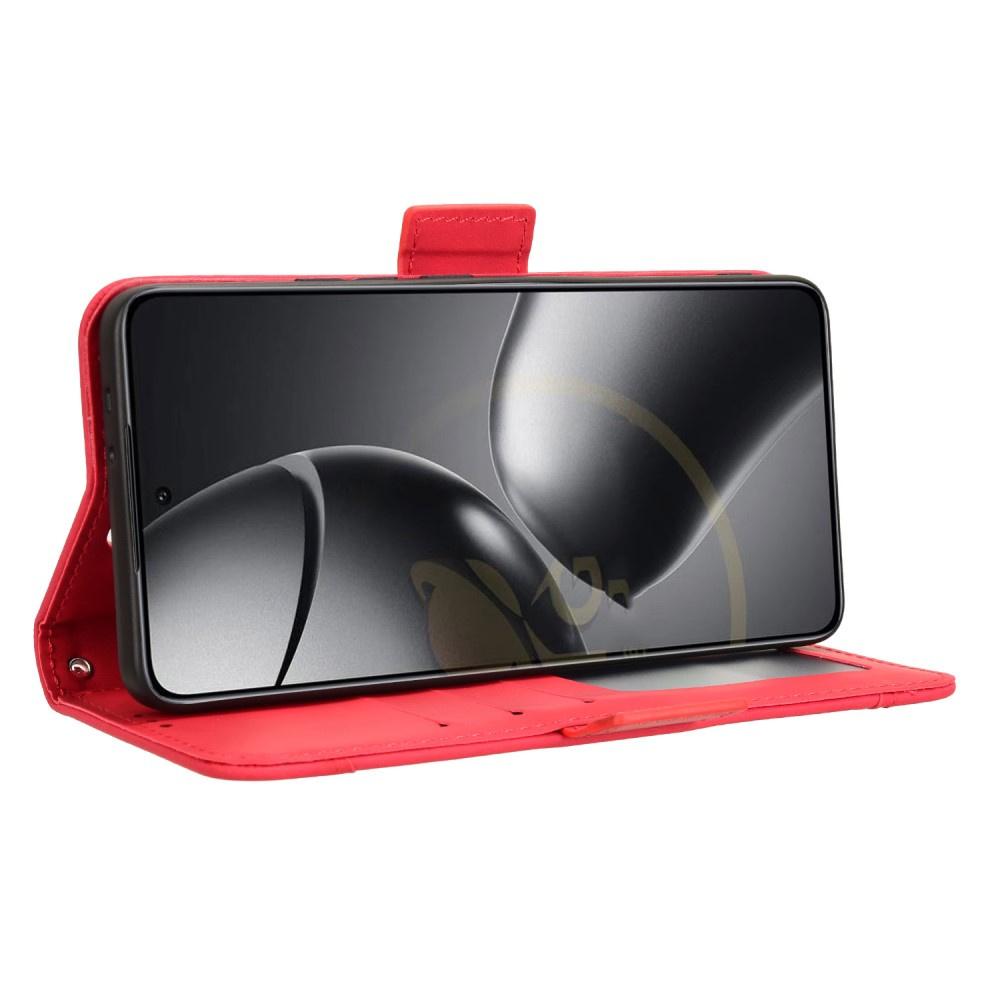 Flip Case for Xiaomi 14T Pro, Card Slot, Red