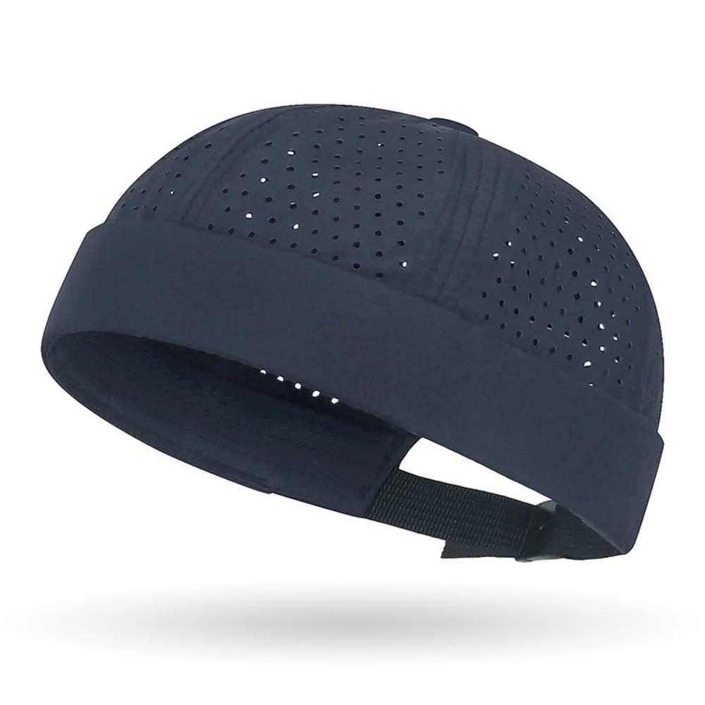 Nova Touca Skullies Sem Aba de Malha Respirável Ajustável Chapéu Docker Cor Sólida Gorro Casual Unissex
