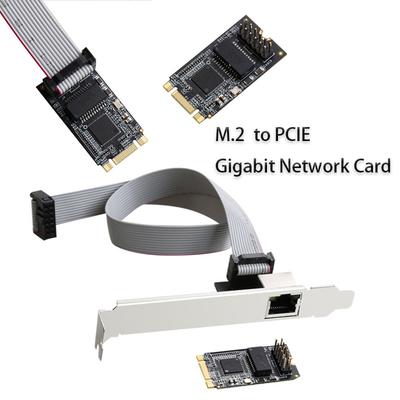 Network Adapter 10/100/1000mbps Lan Card RJ-45 LAN Adapter High-speed Gigabit Network Card Ethernet Splitter Adapter M.2 To PCIE Card Game PCIE Card