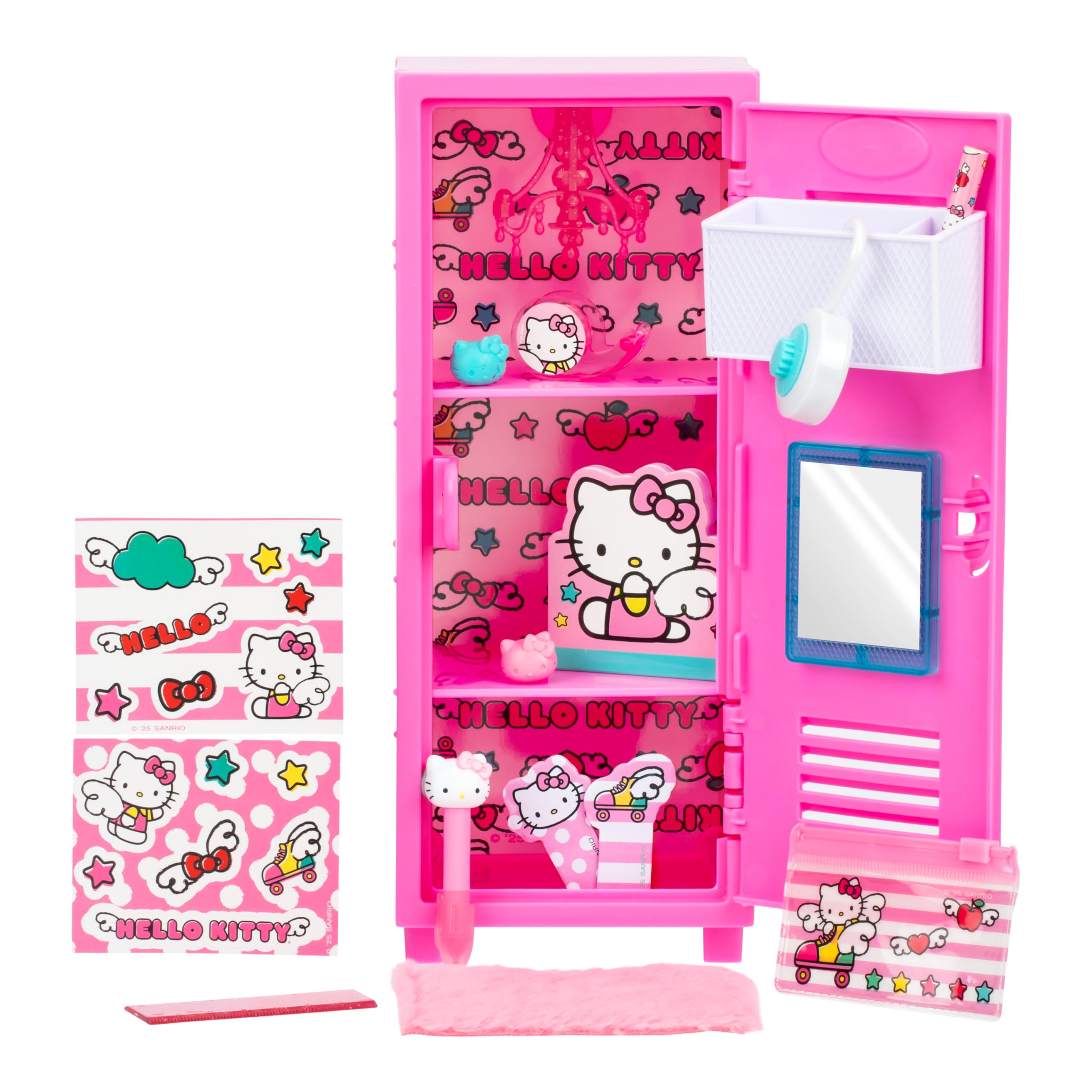REAL LITTLES Шкафчик Hello Kitty - Более 15 маленьких сюрпризов внутри. Настройте и украсьте свой шкафчик и найдите работающий микро-персонаж Hello Kitty