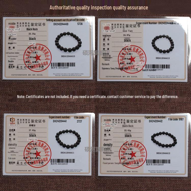 Double Golden Sheen Black Obsidian Beads Bracelet - DIY Handmade Crystal Accessories